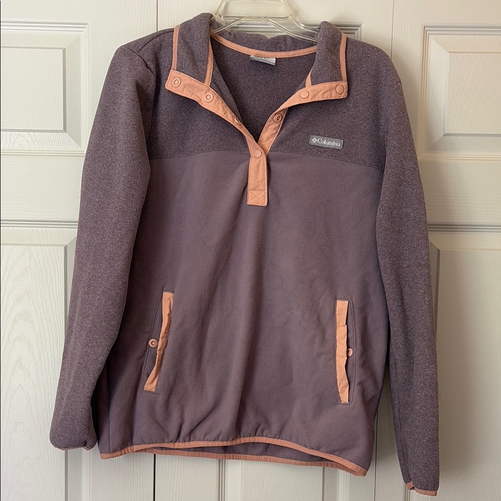 Columbia Purple and Pink Quarter-Snap Sweater